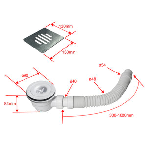 Piatto Doccia Bianco 80x120cm di Spessore da 3 cm in Pietra Artificiale e Mesina Mista Effetto Ardesia Ruvido Piletta e Tubo inclusi