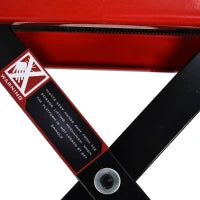 DURHAND Cavalletto Alzamoto, Sollevatore per Moto in Acciaio Rosso e Nero, Pieghevole e Antiscivolo 41.5 x 23.5 x 10-37cm