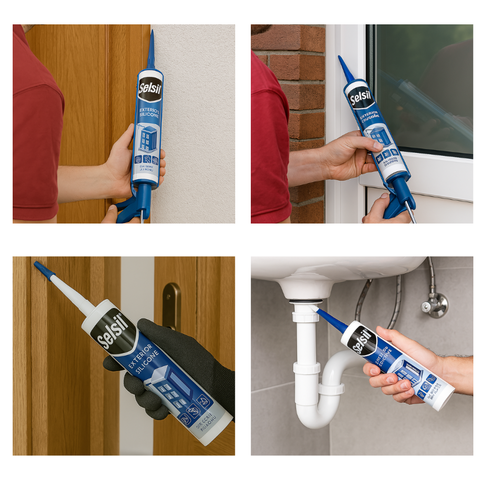 Silicone neutro trasparente costruzioni lamiera 310ml selsil sigillante resistente