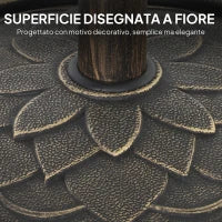 Base per Ombrellone da 12 kg con Manovella Integrata, in Resina, Metallo e Cemento, Ø46x34 cm, Bronzo