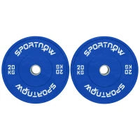 Set 2 Dischi Pesi da 20kg in Gomma con Foro da 2"/5 cm per Manubri e Bilancieri, Blu