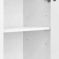 Credenza Moderna con 4 Ante e Ripiani Regolabili, Maniglie Dorate, per Soggiorno e Cucina, 140x38x80 cm, Bianco