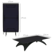 Copertura Tavolo da Ping Pong 257x153x5 cm in Polietilene Nero con Fibbie e Cerniere incluse