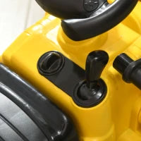 Escavatore per Bambini con Benna e Spazio Contenitore a Scomparsa, in PP e ABS, 80x26.5x39 cm, Giallo e Nero