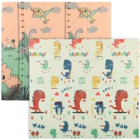 Tappeto da gioco per bambini a tema Dinosauri pieghevole, 196x176x1,5 cm, Multicolore