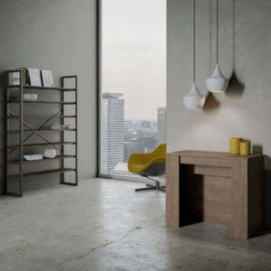 shopinnovativo- Consolle allungabile 90x48/296 cm Venus noce allunghe interne