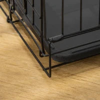 Gabbia per Animali Domestici Trasportino per Cani e Gatti Pieghevole in Acciaio Doppia Apertura, 76x46x52cm, Nero