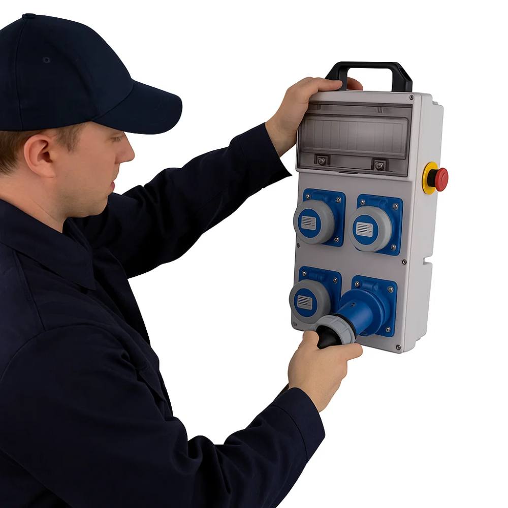 Quadro elettrico portatile ecova 30618 4 prese cee 16a ip67 cavo 3x2,5mm²