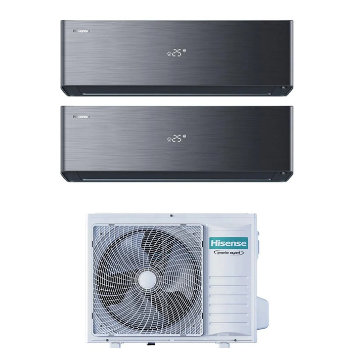 Condizionatore Hisense Dual Split Inverter ENERGY PRO X BLACK 12+12 Btu con 3AMW72U4RJC R-32 Wi-Fi Integrato