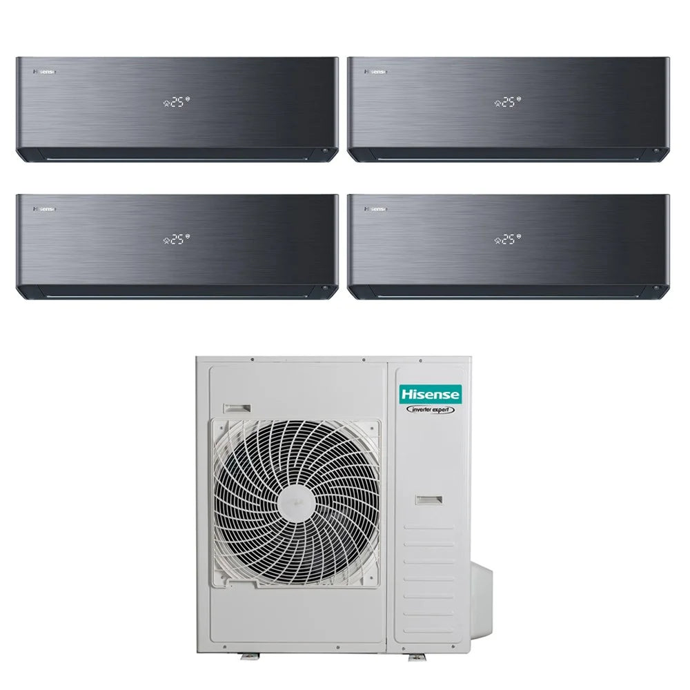 Condizionatore Hisense Quadri Split Inverter ENERGY PRO X BLACK 9+9+12+12 con 5AMW105U4RQC R-32 Wi-Fi Integrato