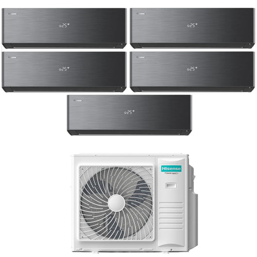 Condizionatore Hisense Penta Split Inverter ENERGY PRO X BLACK 9+9+9+9+9 con 5AMW105U4RQC R-32 Wi-Fi Integrato