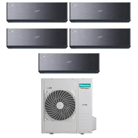 Condizionatore Hisense Penta Split Inverter ENERGY PRO X BLACK 9+9+9+9+9 con 5AMW125U4RTA R-32 Wi-Fi Integrato