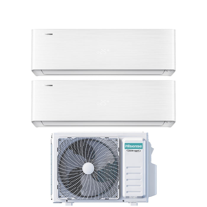 Climatizzatore Condizionatore Hisense Dual Split Inverter serie ENERGY PRO X 9+12 con 2AMW42U4RGC R-32 Wi-Fi Integrato 9000+12000
