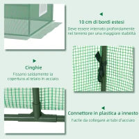 Serra Piccola con 2 Finestrelle Laterali e Finestra Centrale, in Acciaio, PE e PP, 240x90x90 cm, Verde