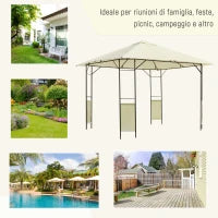Gazebo 3x3 m con Tettuccio Rinforzato e 4 Viti, in Acciaio Verniciato a Polvere, Nero e Crema