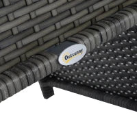 Set Mobili 4 Pezzi Divanetto 2 Poltrone Tavolino da Giardino Metallo, Rattan 108.5 x 61.5 x76.5 cm