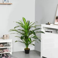 Pianta Tropicale Decorativa Dracena Finta in Plastica con Vaso per Interno ed Esterno, Ф18 x 110cm