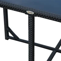 Set Mobili da Giardino 5pz Set Tavolo da Pranzo con 4 Sedie con Cuscini Combinabili a Rettangolo, Nero, 109x109x72 cm