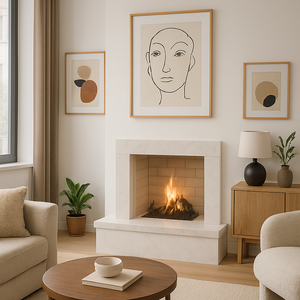 Camino legna prefabbricato refrattario con focolare aperto qr70ref riscaldamento