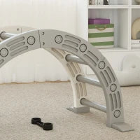 Struttura per Arrampicata, per Bambini di 18-48 Mesi, 4 in 1 con Arco di Arrampicata, Dondolo, Rampa e Scivolo 164x70x57 cm, Grigio e Bianco