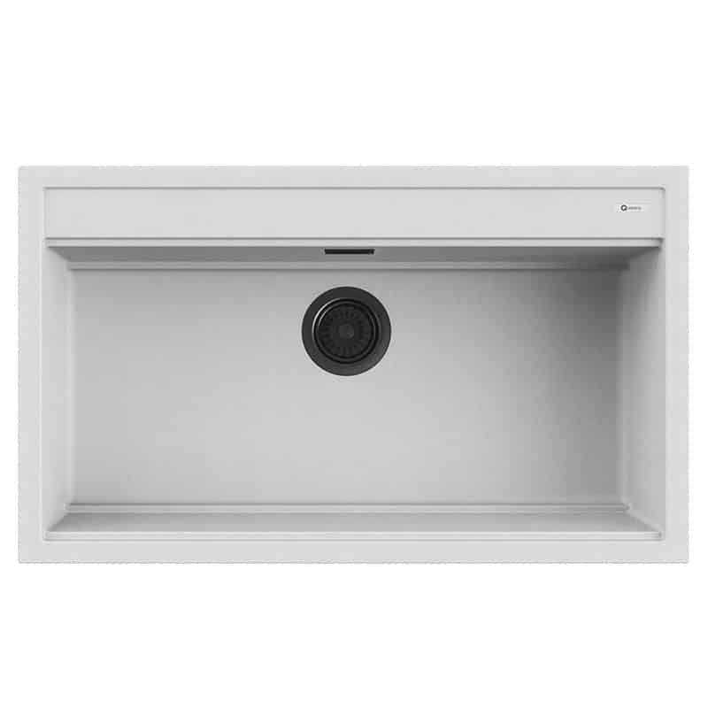 Lavello Quareco incasso 1 vasca 86×51 Prime 90 Granito Bianco QLP090BI