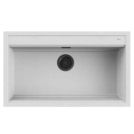 Lavello Quareco incasso 1 vasca 86×51 Prime 90 Granito Bianco QLP090BI