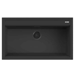 Lavello Quareco incasso 1 vasca 86×51 Prime 90 Granito Nero QLP090NE