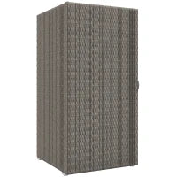 Armadio da Giardino in Rattan PE con 2 Vani, 60x63x120cm, Grigio