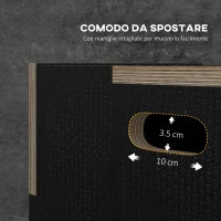 Box Jump Pliometrico a 3 Altezze in Legno Antiscivolo, 76-61-51cm, Nero