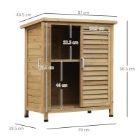 Casetta da Giardino in Legno di Abete con Tetto in Bitume Impermeabile, 87x46.5x96.5cm