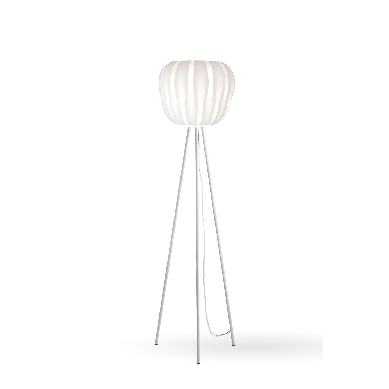 Piantana Moderna 3 Piediqueen Polilux ® Bianco E Metallo 1 Luce E27