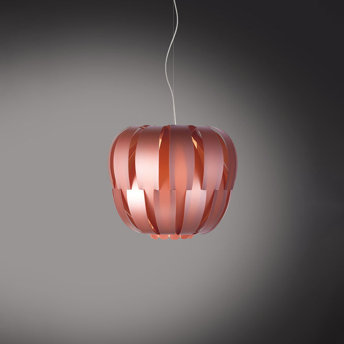 Sospensione Moderna Queen Polilux ® Pink Metal E Metallo Cromo 1 Luce E27