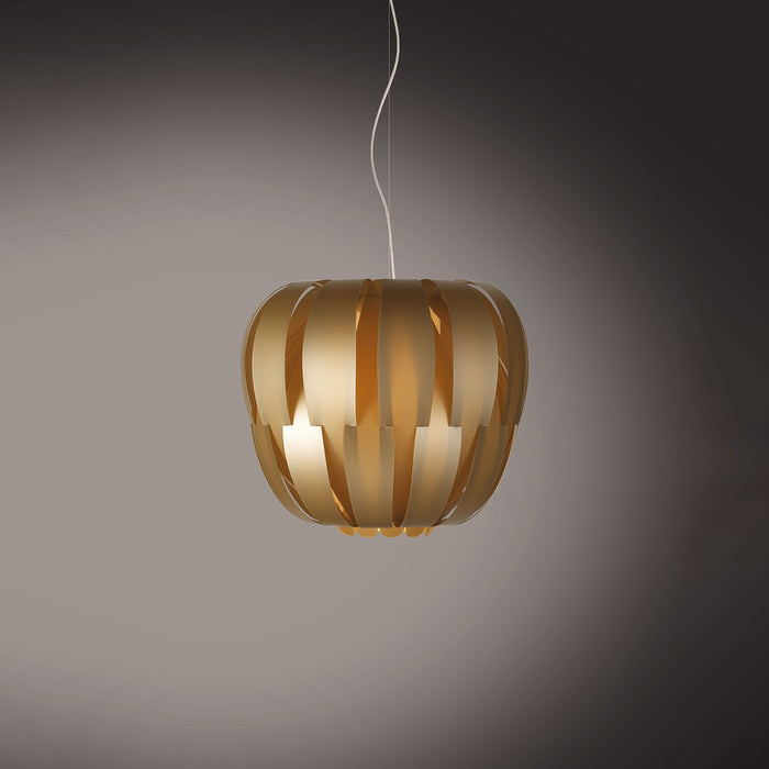 Sospensione Moderna Queen Polilux ® New Gold E Metallo Cromo 1 Luce E27 D42Cm