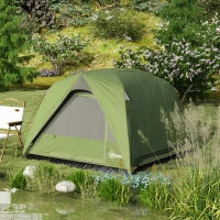 Tenda da Campeggio per 3 Persone Impermeabile con Tasca, Gancio per Lanterna e Borsa, 2x2x1.35m, Verde