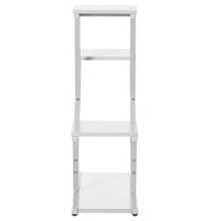 Scaletta Portavasi a 4 Livelli per Interni ed Esterni in MDF e Acciaio, 50.5x24x81 cm, Bianco