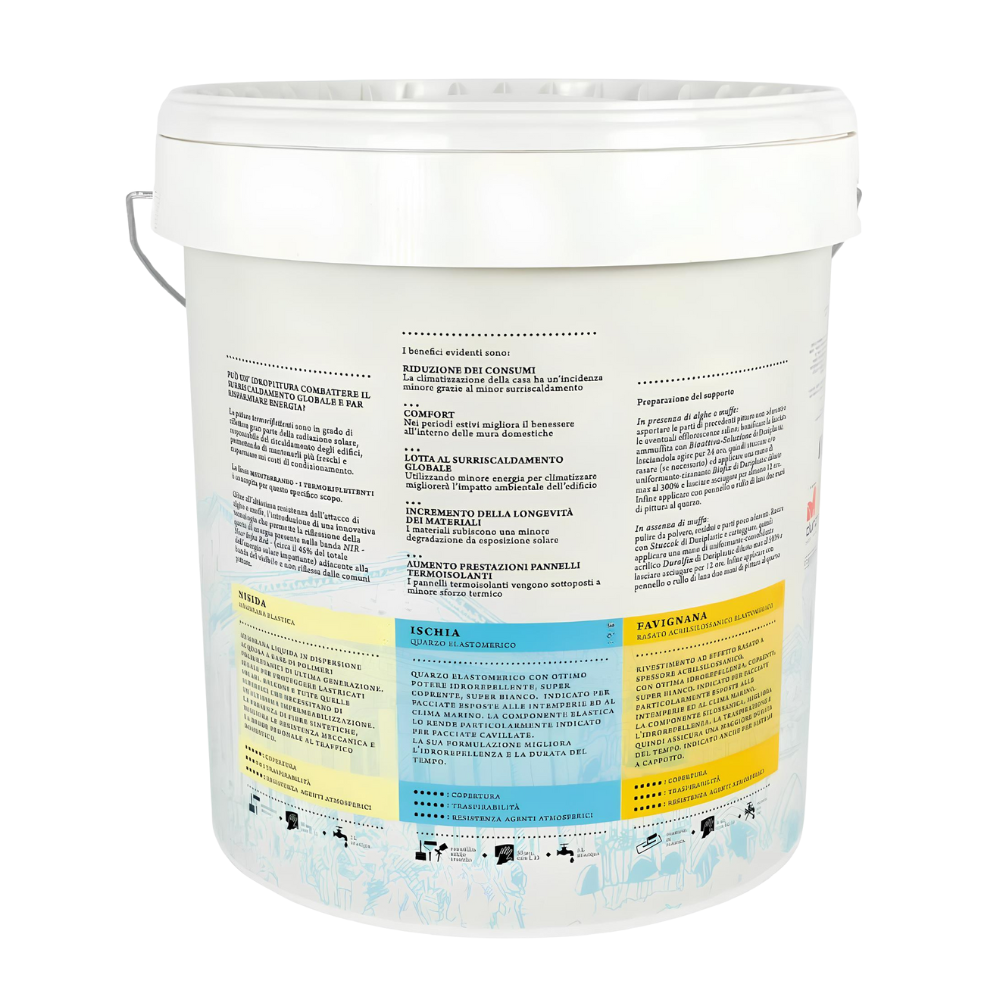 Nisida membrana elastica impermeabilizzante pedonabile termoriflettente antialga *** formato 4 lt, confezione 1