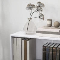 Libreria scaffale portaoggetti con 2 scomparti e scaffale regolabile, 60 x 24 x 63 cm, bianco