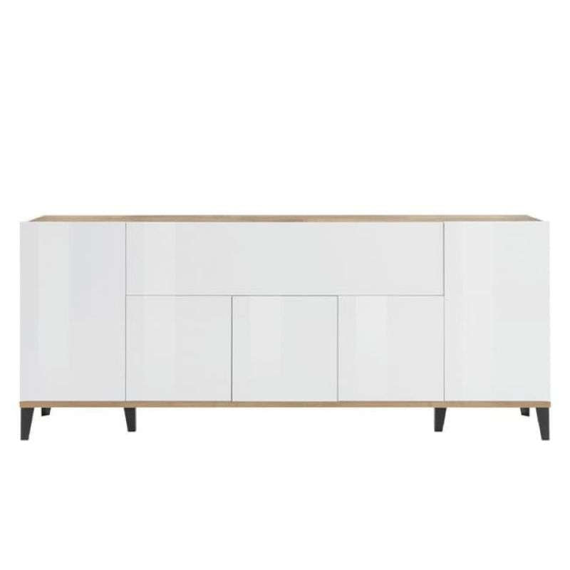 Credenza design moderno 200x40cm 5 ante vano a ribalta Stephanie Wood