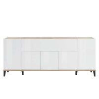 Credenza design moderno 200x40cm 5 ante vano a ribalta Stephanie Wood