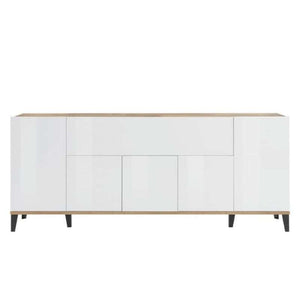 Credenza design moderno 200x40cm 5 ante vano a ribalta Stephanie Wood