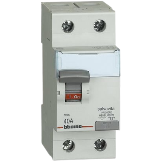 Interruttore differenziale salvavita bticino g723ac40 2p 40a 30ma tipo ac