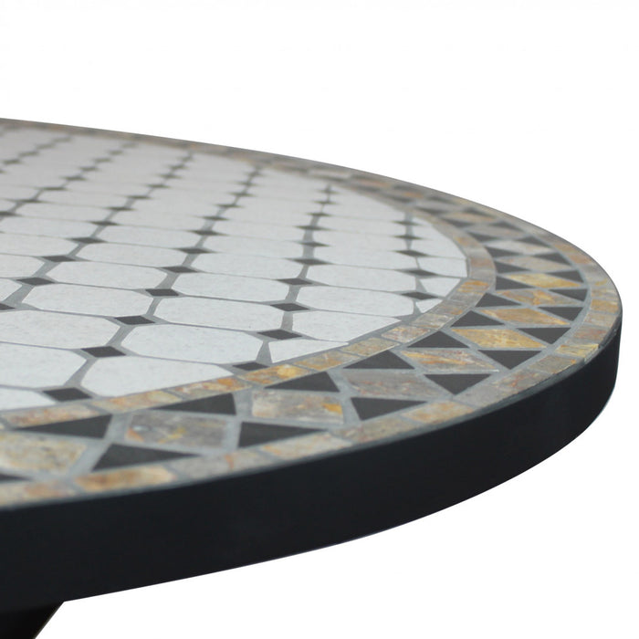 Tavolo Ceramica E Ferro Verniciato Rotondo Prometeo Ø 110 Cm