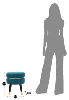 Sgabello Paris Ottanio/Gold cm Ø 35X40,5