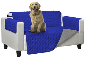 Copridivano Trapuntato Queen Antimacchia Double Face Blu-Grigio - 2 Posti - Blu-Grigio