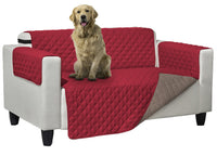 Copridivano Trapuntato Double Face Bicolor Antimacchia Modello Queen - Poltrona - Tortora-Rosso