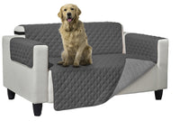 Copridivano Trapuntato Double Face Bicolor Antimacchia Modello Queen - 4 Posti - Grigio-Grigio Chiaro