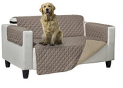 Copridivano Trapuntato Queen Antimacchia Double Face Tortora-Crema - 4 Posti - Tortora-Crema