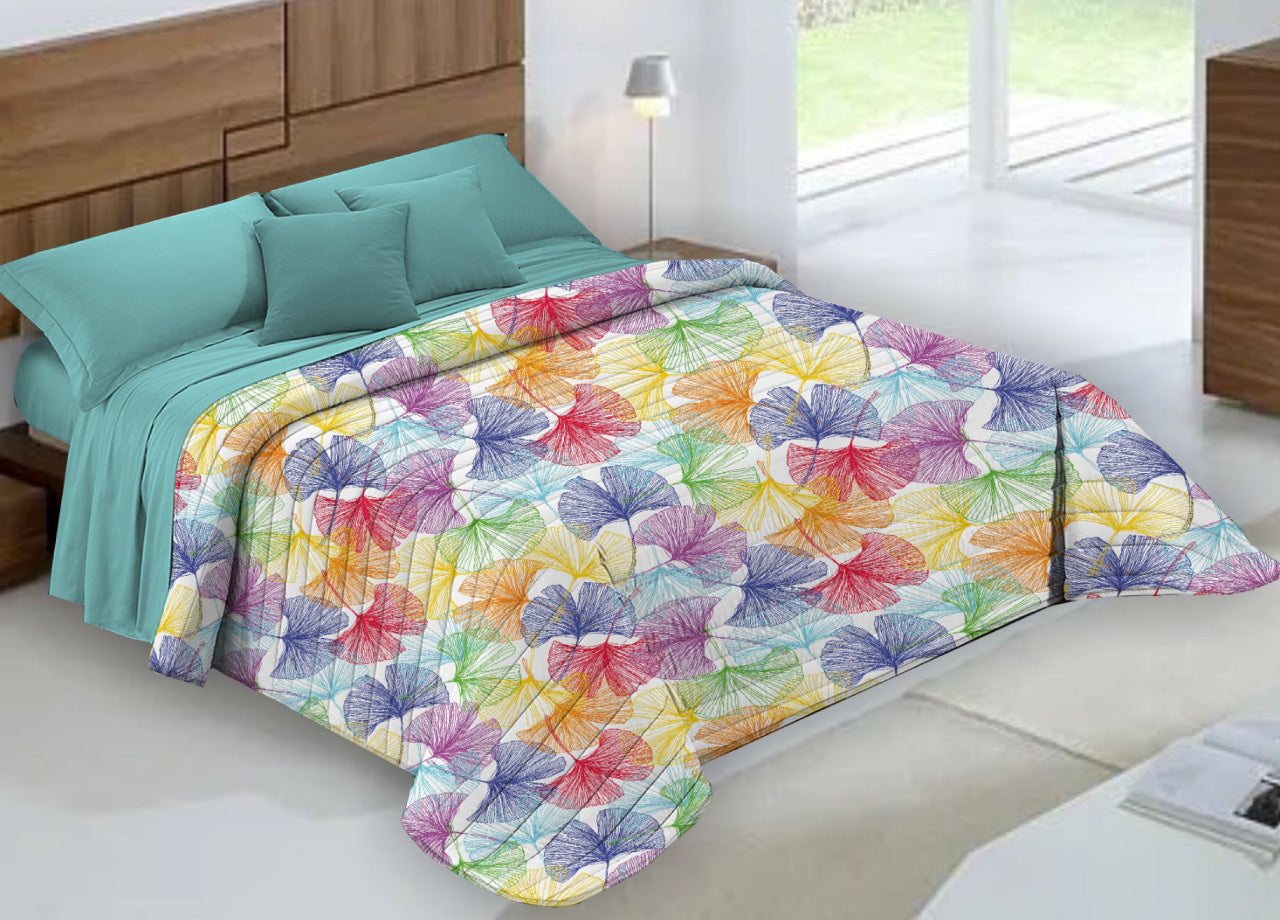 Quilt Trapuntino Piumino Estivo 100gr/mq Microfibra Diadema Ginko - Piazza E Mezza - Multicolor D5