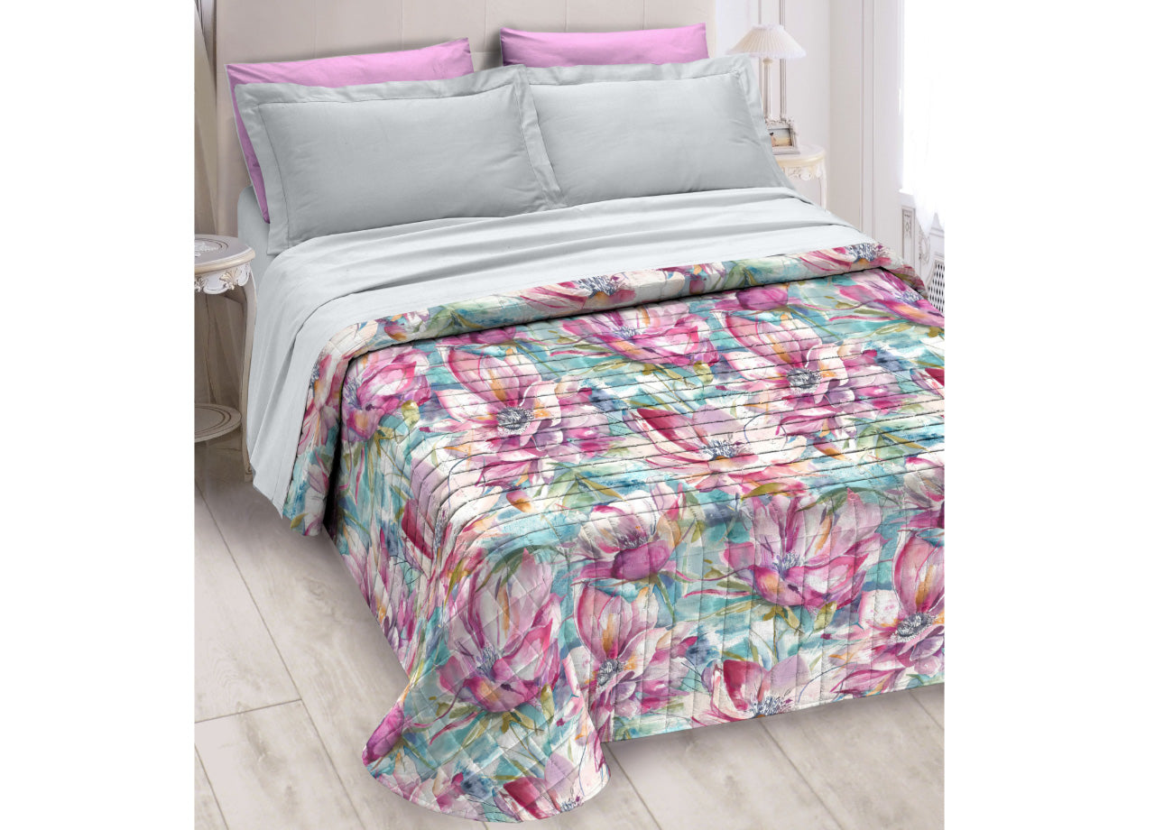 Quilt Trapuntino Piumino Estivo Digitale 100gr/mq Microfibra Fiore D3