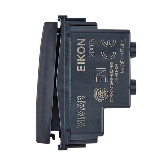 Interruttore bipolare 2p 16ax 250v pulsante sostituibile tasto illuminabile *** colore grigio, confezione 1